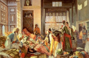 Intercepted Correspondence Oriental John Frederick Lewis Arabs Oil Paintings